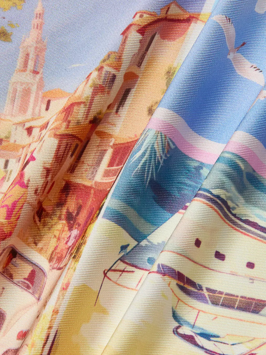 DRISELLE SCARF TOP (LIGHT PINK MULTI POSTCARD) - L'AGENCE