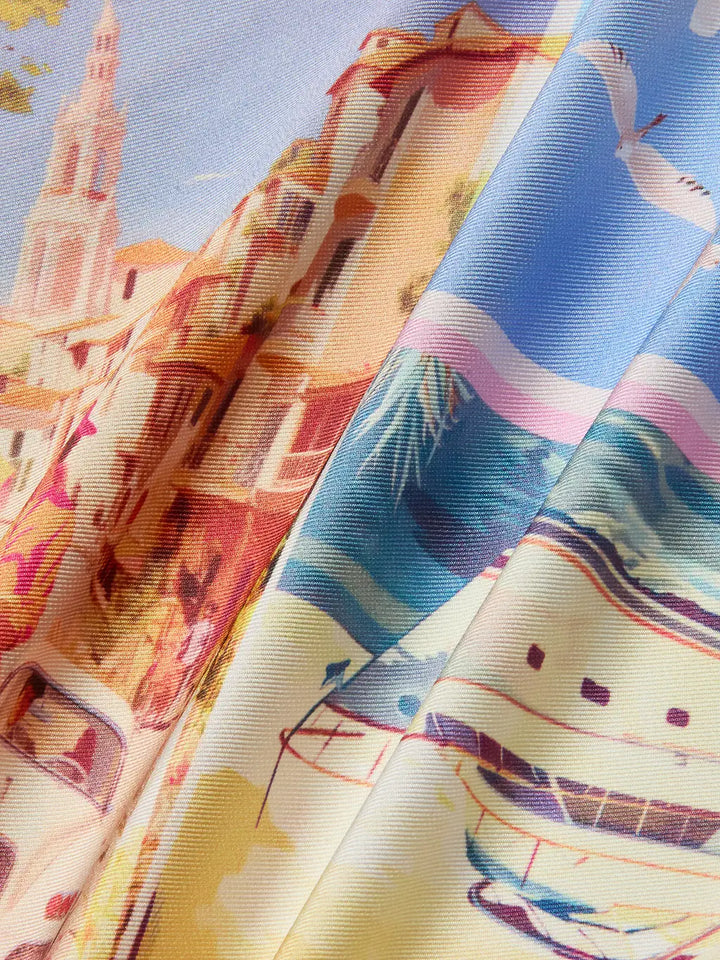 DRISELLE SCARF TOP (LIGHT PINK MULTI POSTCARD) - L'AGENCE