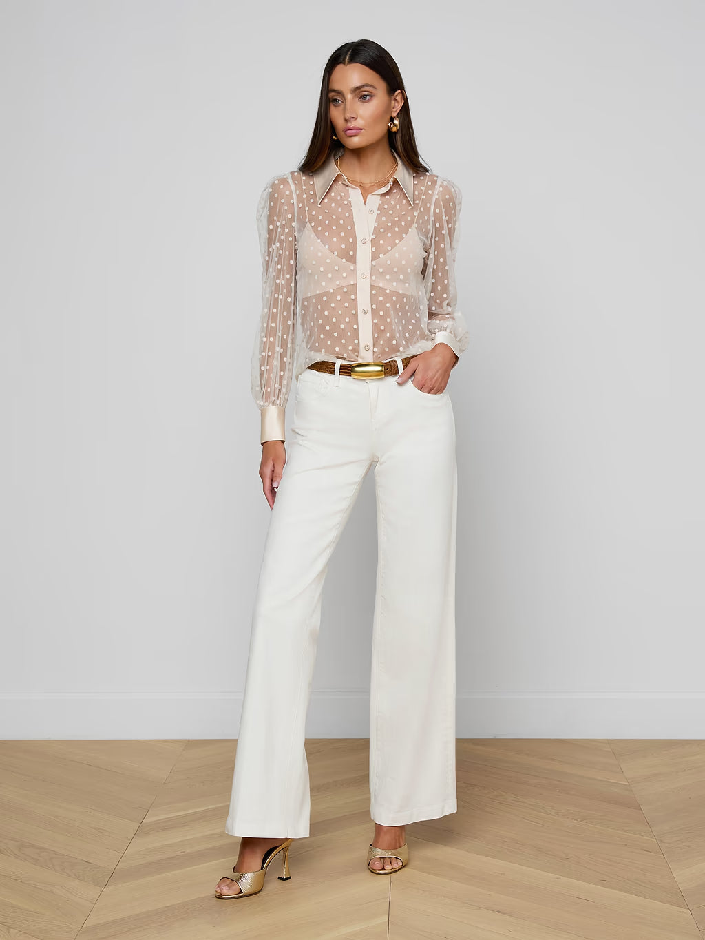 SOPHIE LONG-SLEEVED BLOUSE (ECRU) - L'AGENCE