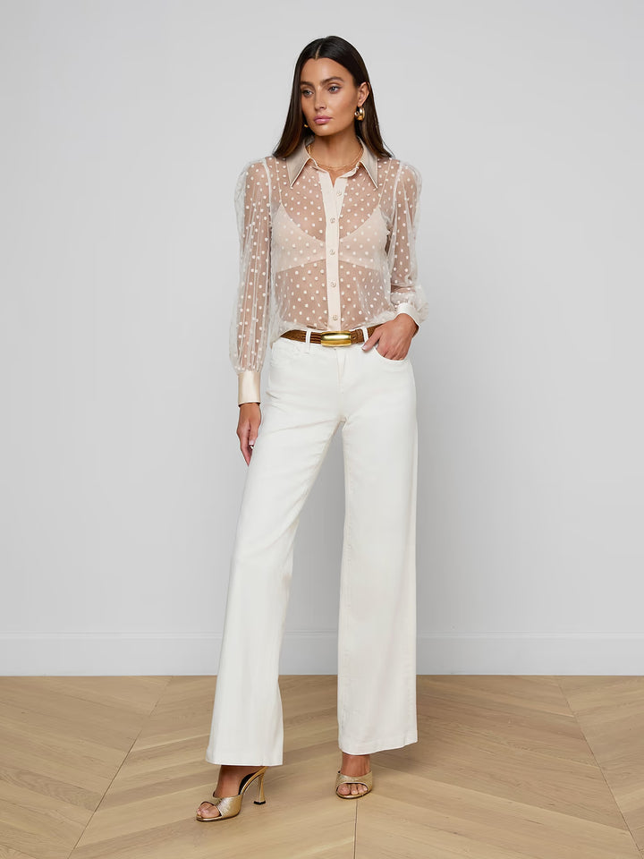 SOPHIE LONG-SLEEVED BLOUSE (ECRU) - L'AGENCE