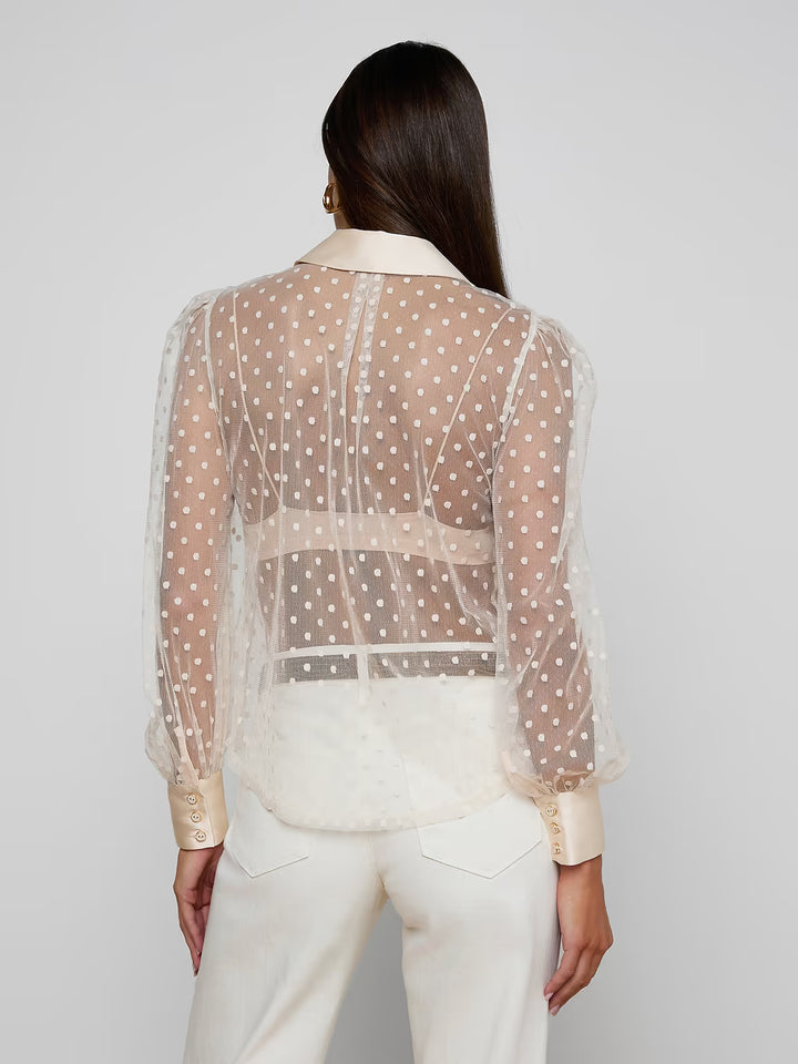 SOPHIE LONG-SLEEVED BLOUSE (ECRU) - L'AGENCE