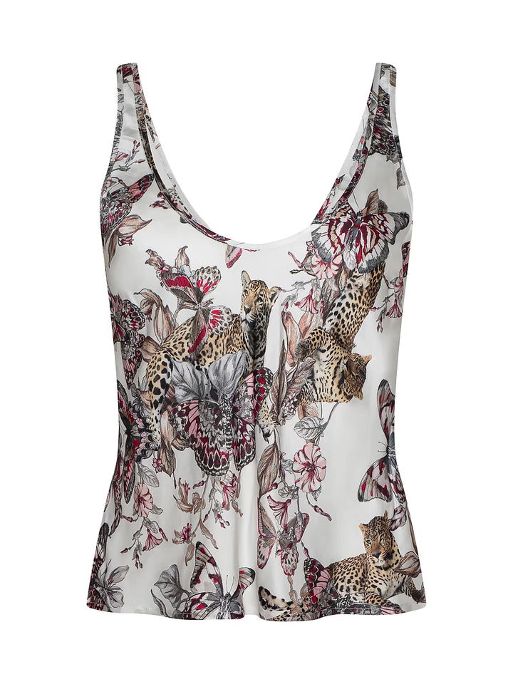 THE EDDIE TANK (WHITE MULTI SMALL BUTTERFLY) - L'AGENCE