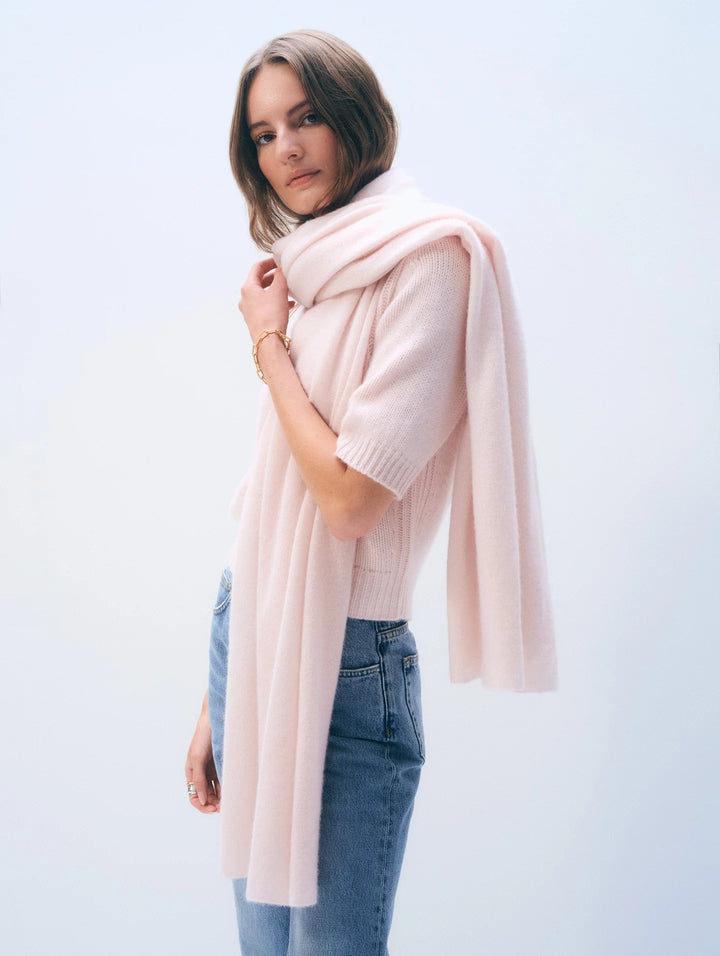 CASHMERE TRAVEL WRAP (PINK SAND) - WHITE + WARREN