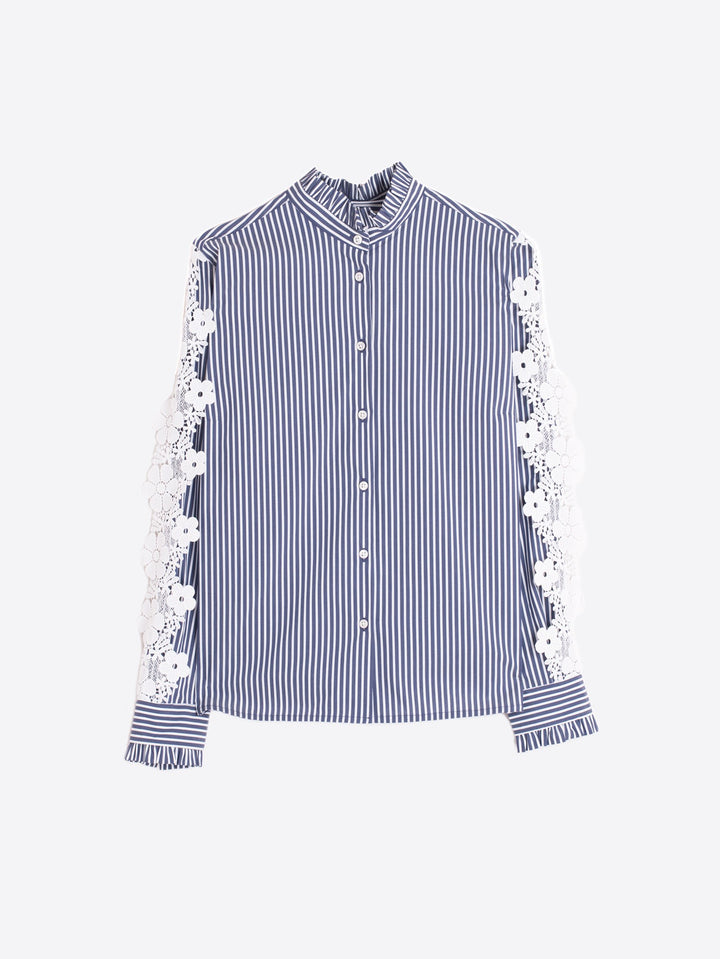 DIANA STRIPED SHIRT WITH SLEEVE DETAIL - VILAGALLO