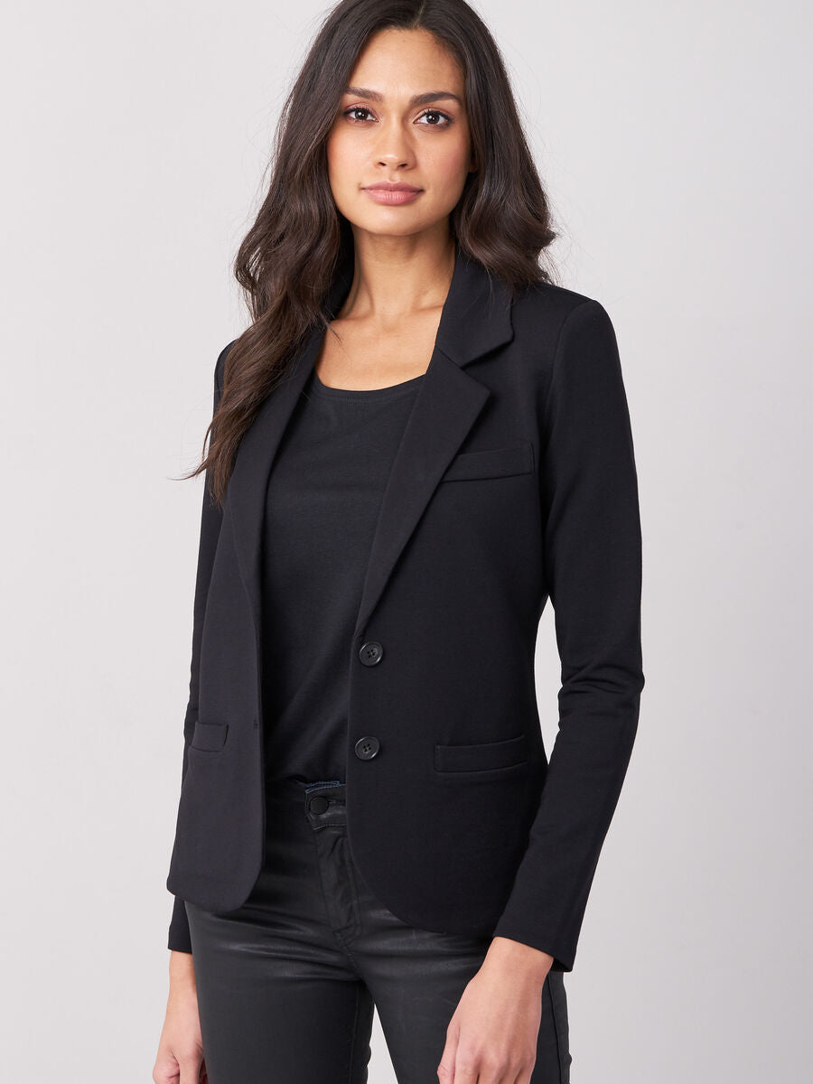 MODAL BLEND STRETCH BLAZER (BLACK) - REPEAT