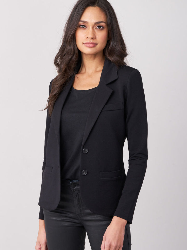 MODAL BLEND STRETCH BLAZER (BLACK) - REPEAT