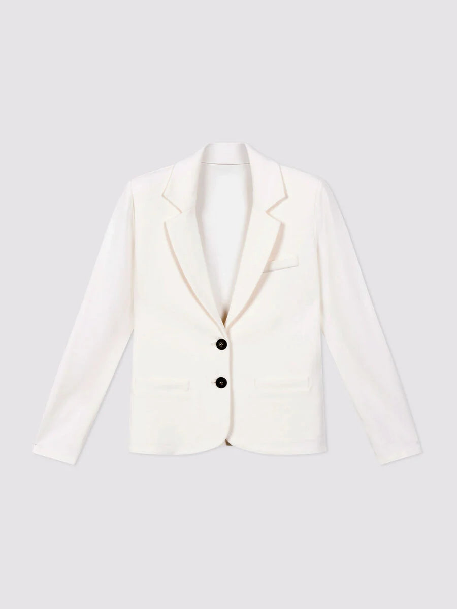 TAILORED FRENCH TERRY STRETCH BLAZER (IVORY) - REPEAT