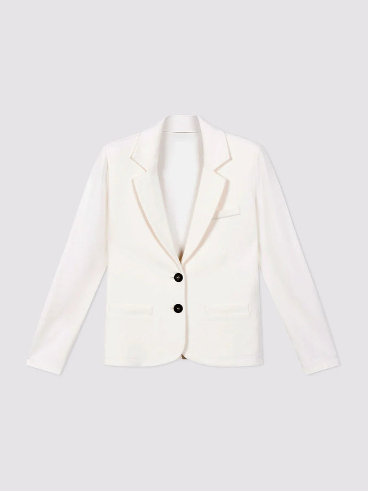 TAILORED FRENCH TERRY STRETCH BLAZER (IVORY) - REPEAT
