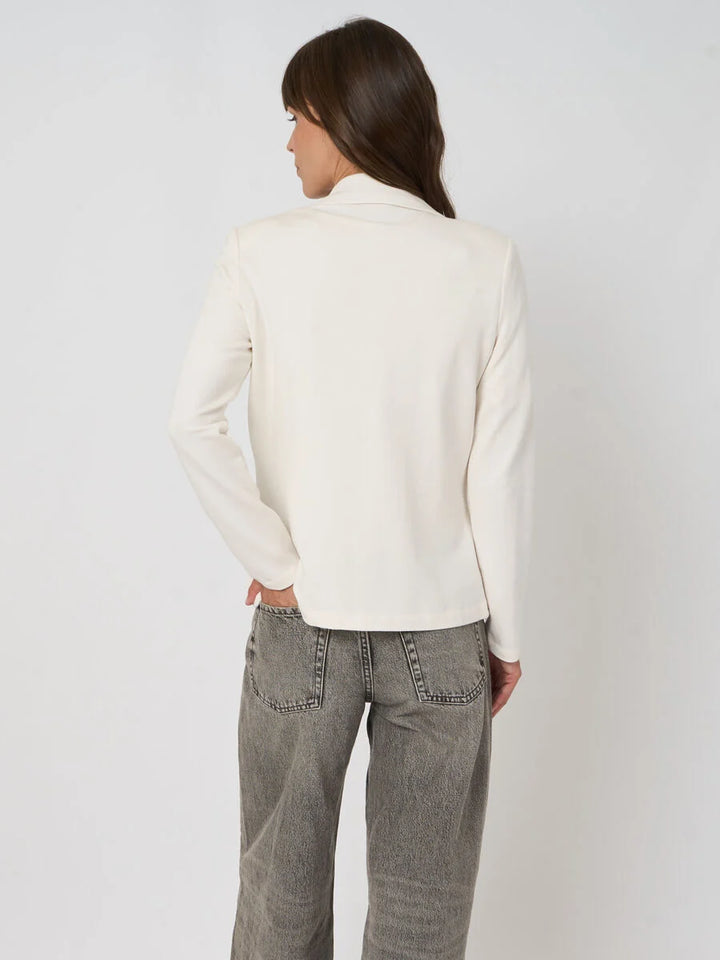 TAILORED FRENCH TERRY STRETCH BLAZER (IVORY) - REPEAT