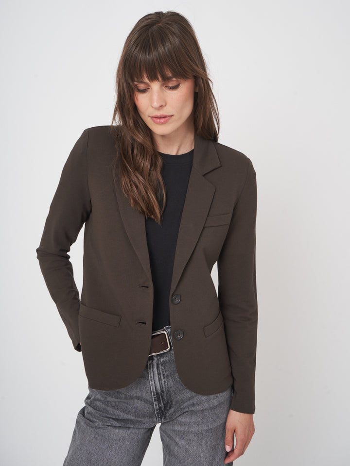 STRETCH BLAZER (DARK BROWN) - REPEAT