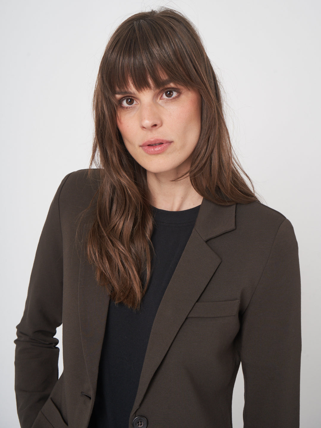 STRETCH BLAZER (DARK BROWN) - REPEAT