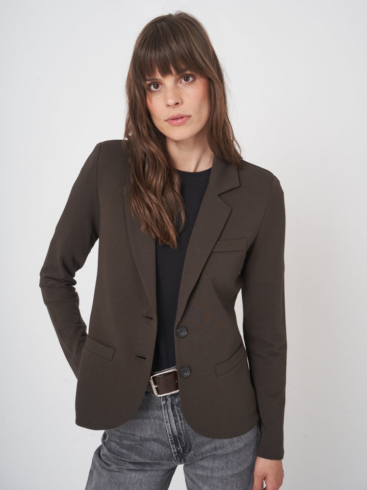 STRETCH BLAZER (DARK BROWN) - REPEAT