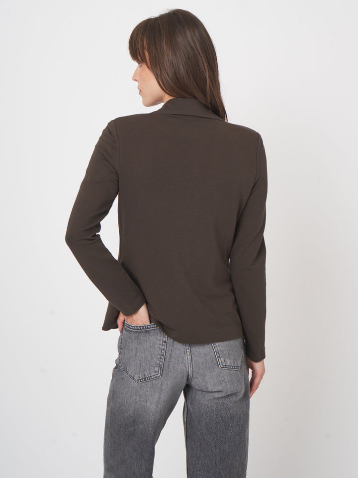 STRETCH BLAZER (DARK BROWN) - REPEAT