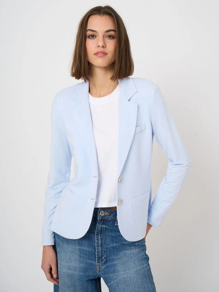 TAILORED FRENCH TERRY STRETCH BLAZER (OCEAN) - REPEAT