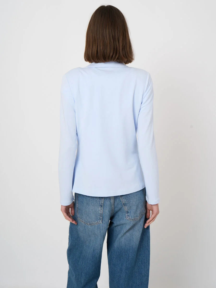 TAILORED FRENCH TERRY STRETCH BLAZER (OCEAN) - REPEAT
