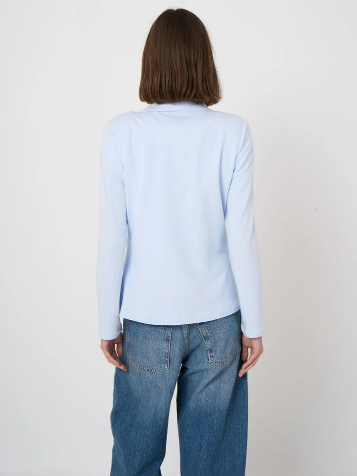 TAILORED FRENCH TERRY STRETCH BLAZER (OCEAN) - REPEAT
