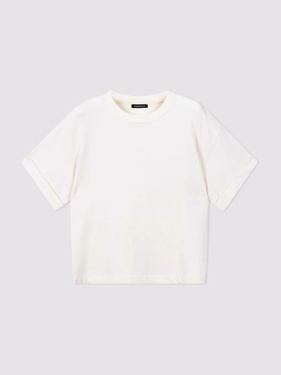 FRENCH TERRY BOXY TEE (IVORY) - REPEAT
