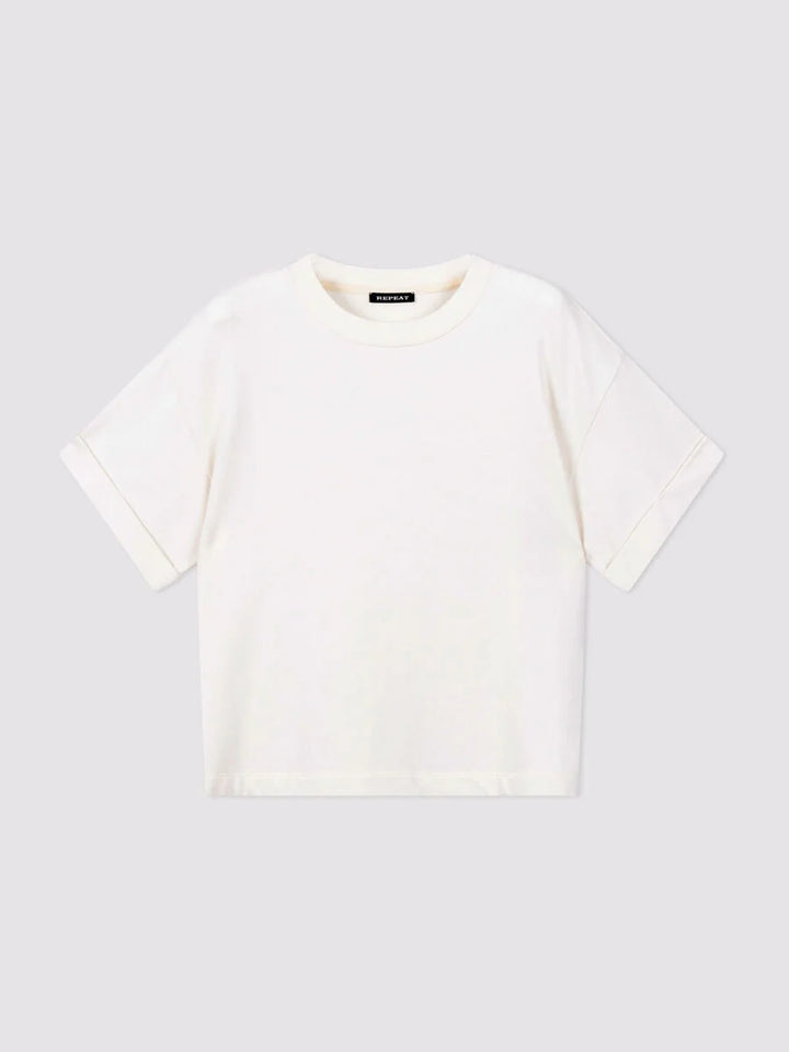 FRENCH TERRY BOXY TEE (IVORY) - REPEAT
