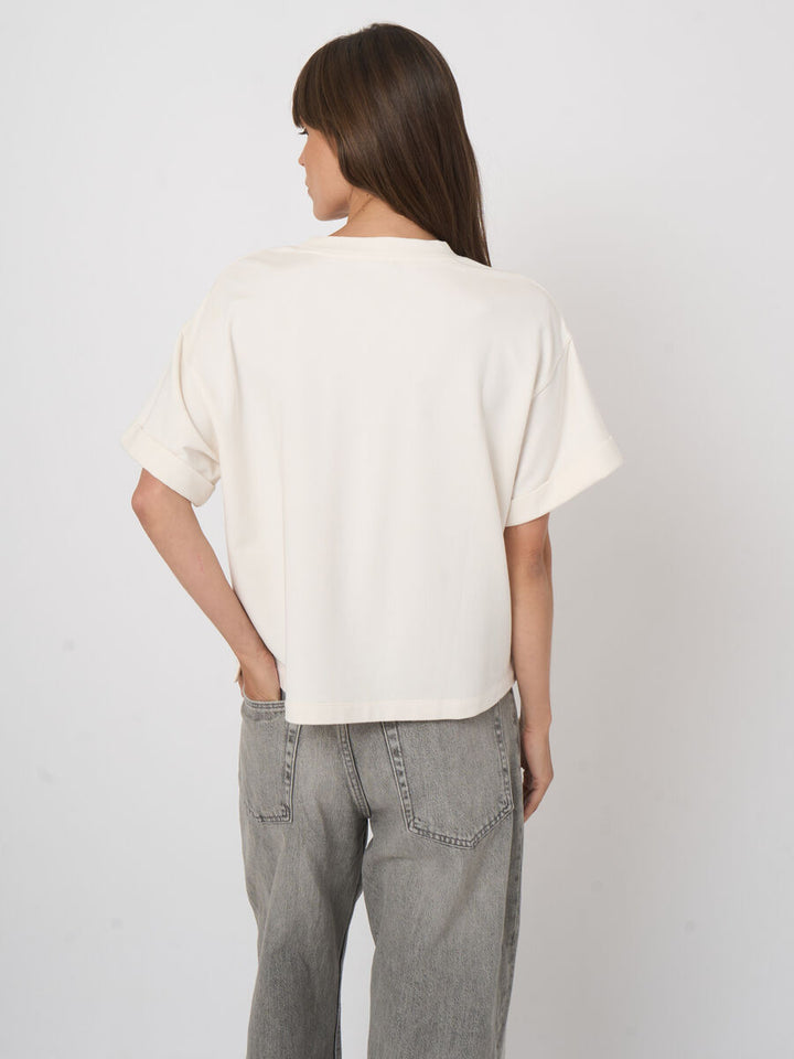 FRENCH TERRY BOXY TEE (IVORY) - REPEAT