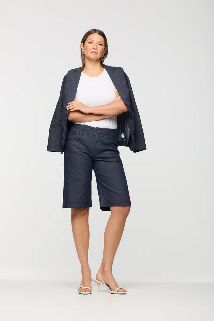 BERMUDA JEAN SHORTS (INDIGO) - BRENDA BEDDOME
