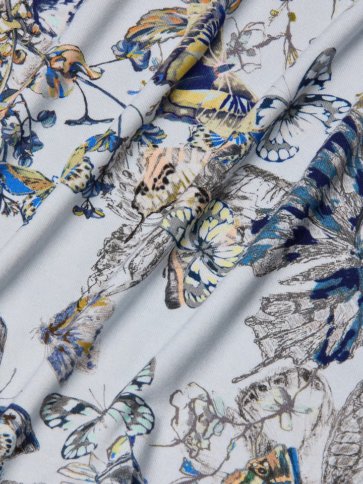 RESSI S/S CREW (GREY MULTI WATERCOLOUR BUTTERFLY) - L'AGENCE