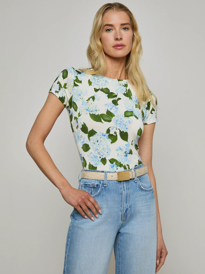 RESSI SHORT SLEEVE CREW HYDRANGEA - L'AGENCE