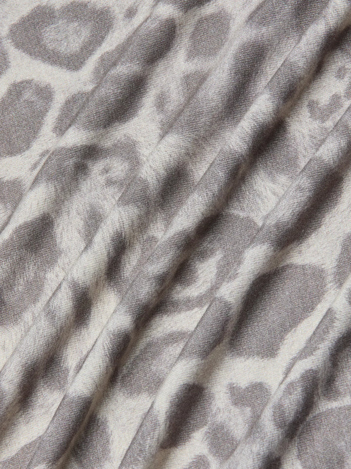 RESSI SHORT SLEEVE CREW (GREY MULTI PATCH LEOPARD) - L'AGENCE