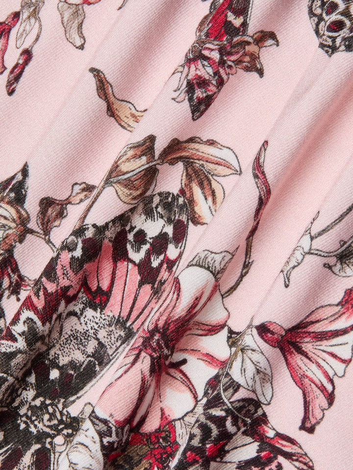 RESSI SHORT SLEEVE CREW (NECTAR PINK BUTTERFLY) - L'AGENCE