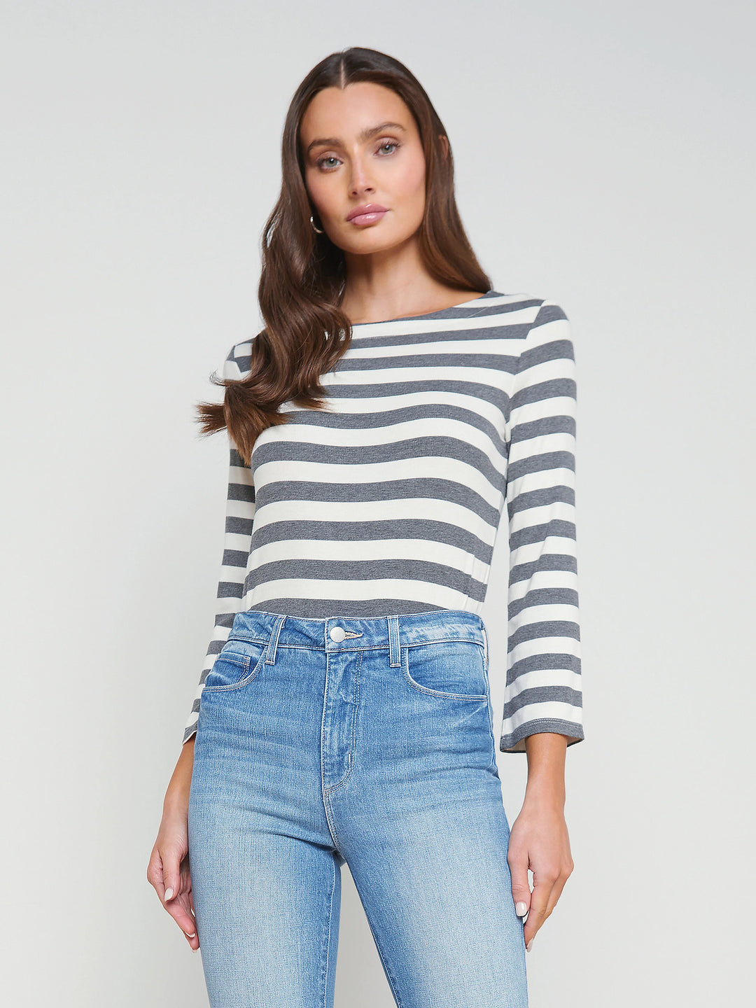 LUCILLE BOATNECK STRIPED TOP - L'AGENCE