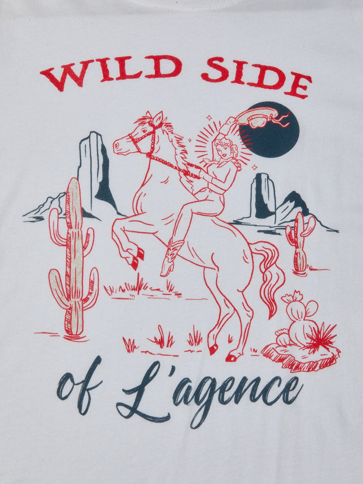 ELIZA SHORT SLEEVE TEE WILD SIDE - L'AGENCE