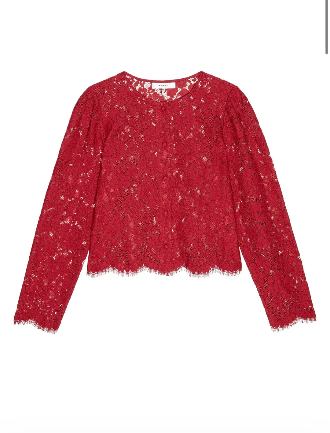 THE LACE BLOUSE (DEEP RUBY) - FRAME