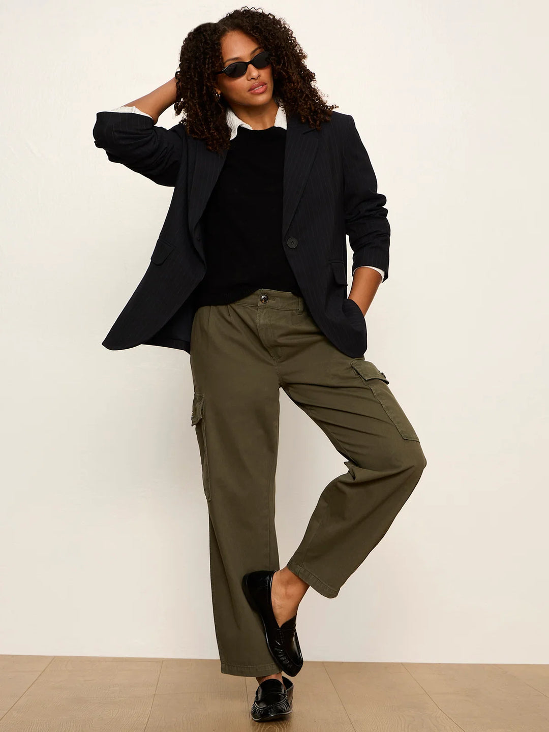 MACI BLAZER (NAVY PINSTRIPE) - SANCTUARY