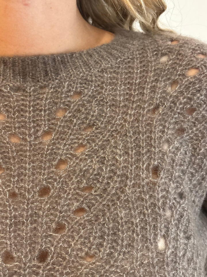 RAGLAN LINKS STITCH STRIPE CREW (RYE) - AUTUMN CASHMERE