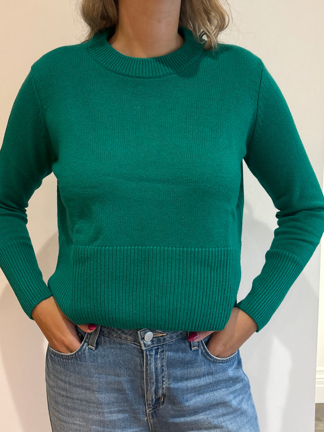 4-PLY CROPPED BOXY CREW W/ SIDE SLITS (POOL TABLE) - AUTUMN CASHMERE