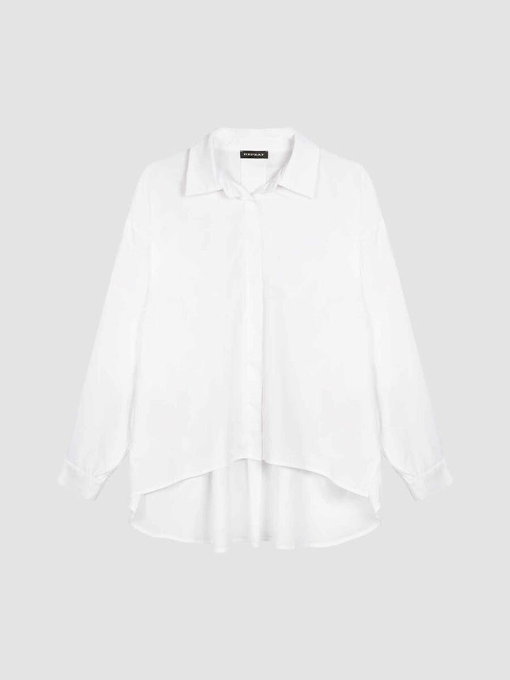 POPLIN SHIRT WITH FRONT SLITS - REPEAT