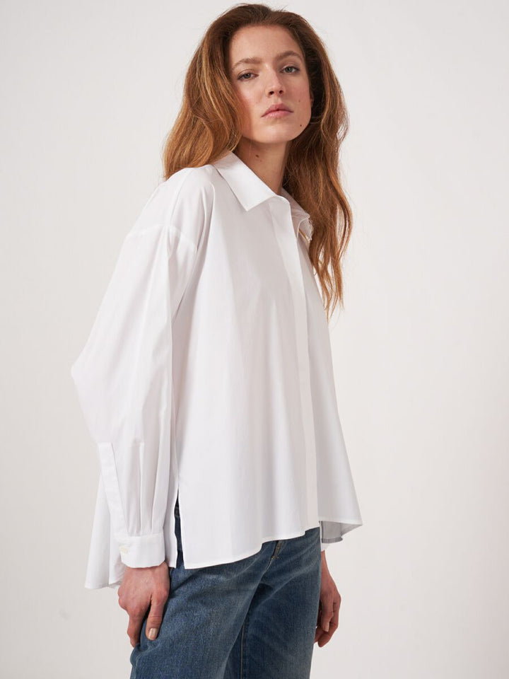 POPLIN SHIRT WITH FRONT SLITS - REPEAT