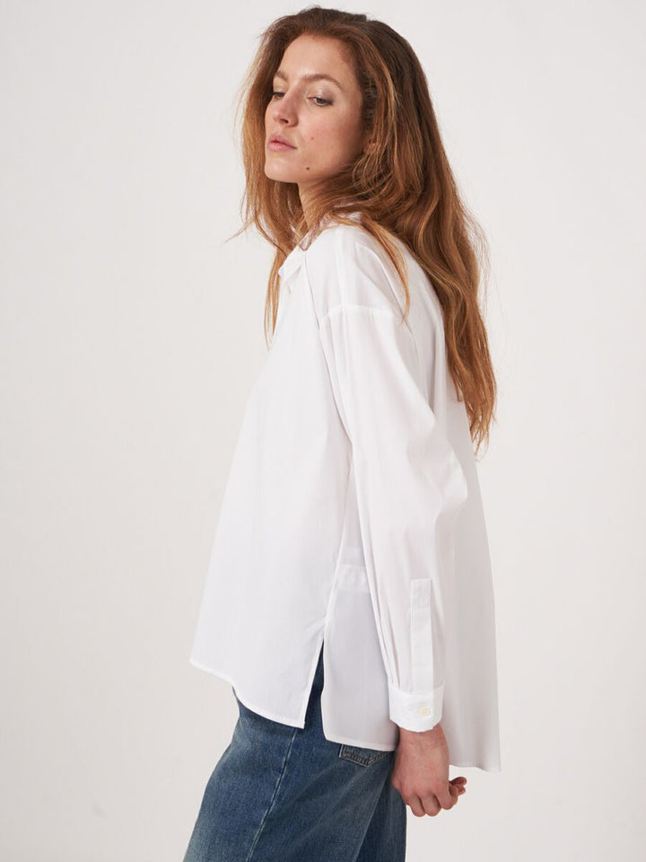 POPLIN SHIRT WITH FRONT SLITS - REPEAT