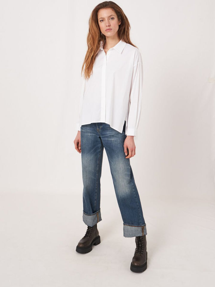 POPLIN SHIRT WITH FRONT SLITS - REPEAT