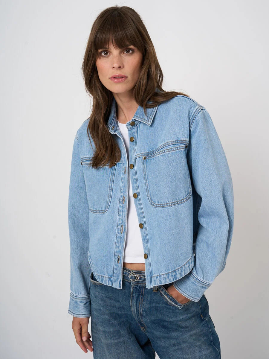 DENIM COTTON SHIRT JACKET - REPEAT