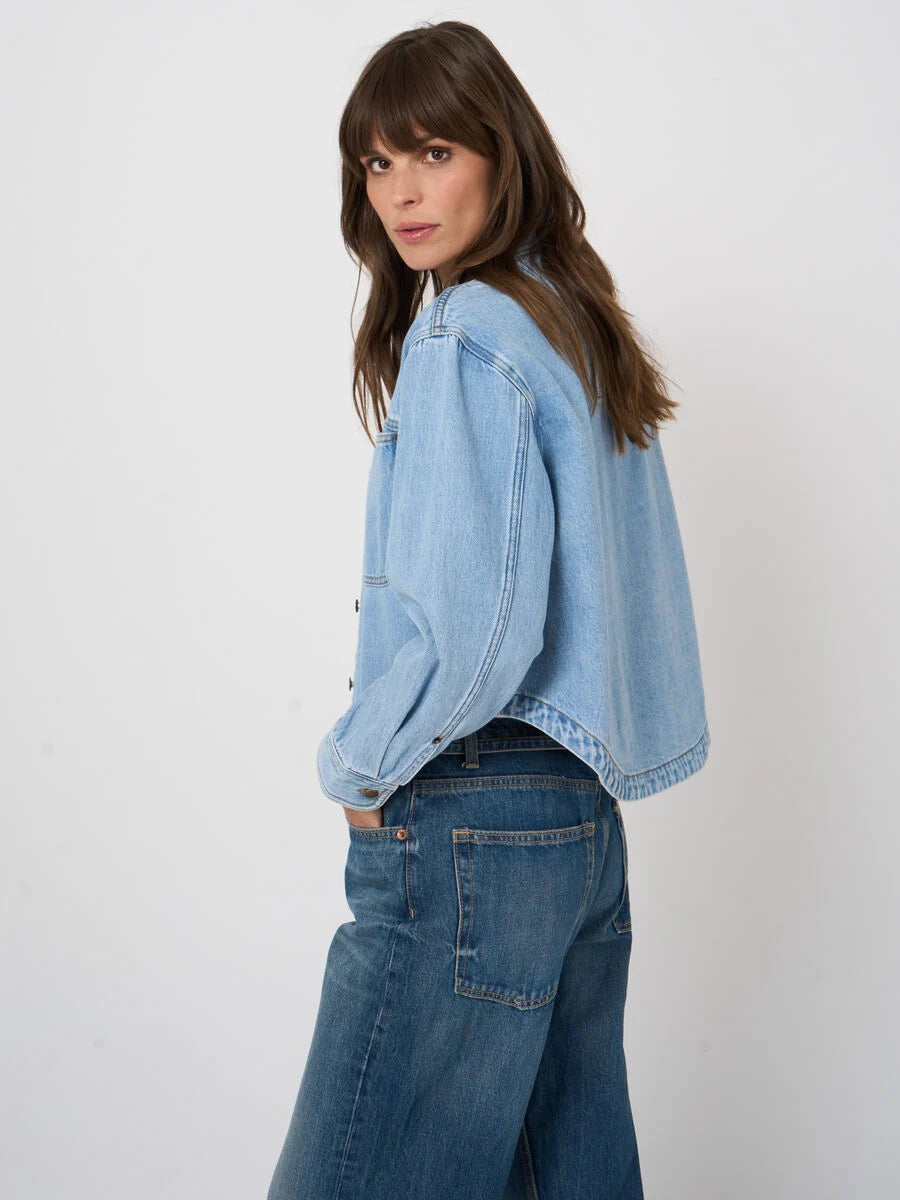 DENIM COTTON SHIRT JACKET - REPEAT