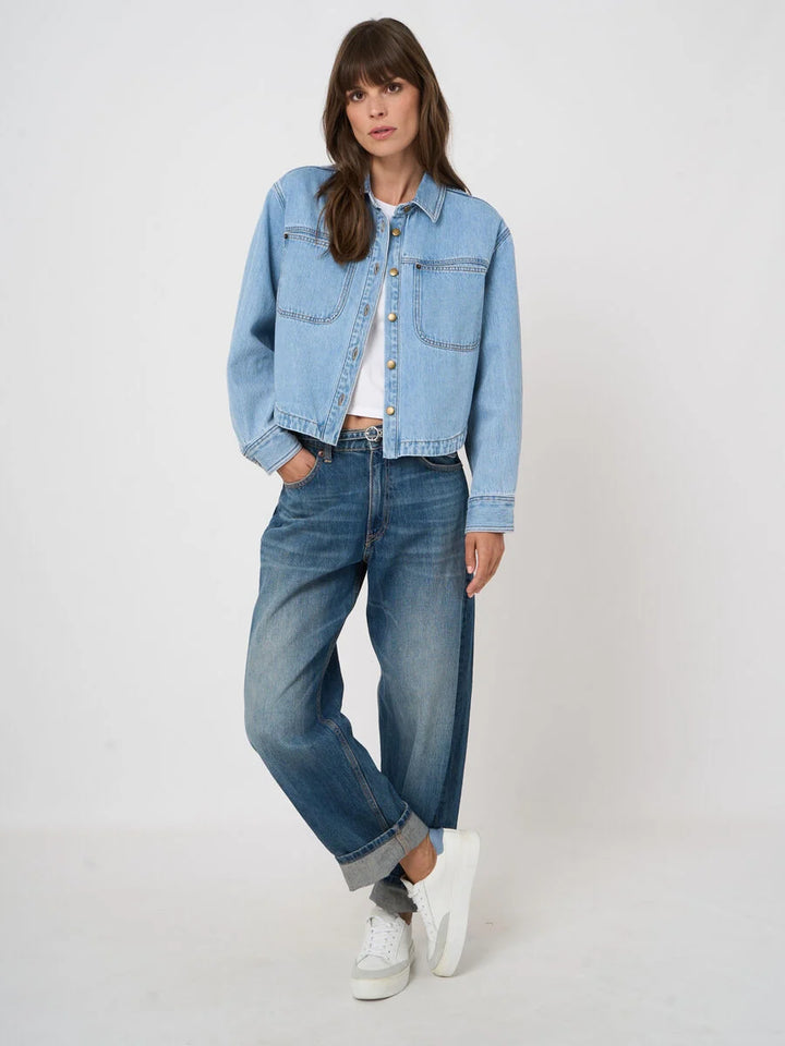 DENIM COTTON SHIRT JACKET - REPEAT
