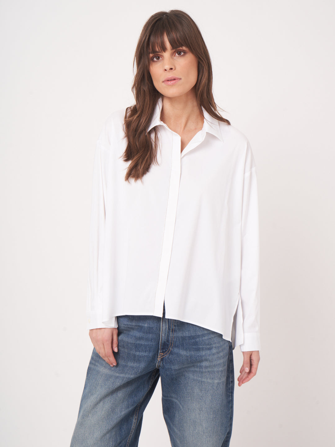 HI-LO WOVEN BLOUSE - REPEAT