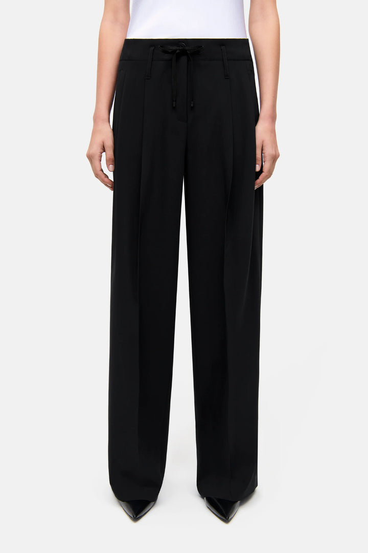 ADDISON WIDE LEG DRAWSTRING PANT (BLACK) - CAMBIO