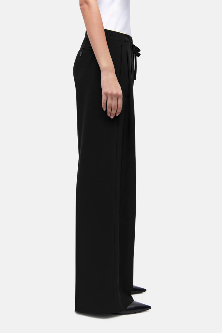 ADDISON WIDE LEG DRAWSTRING PANT (BLACK) - CAMBIO
