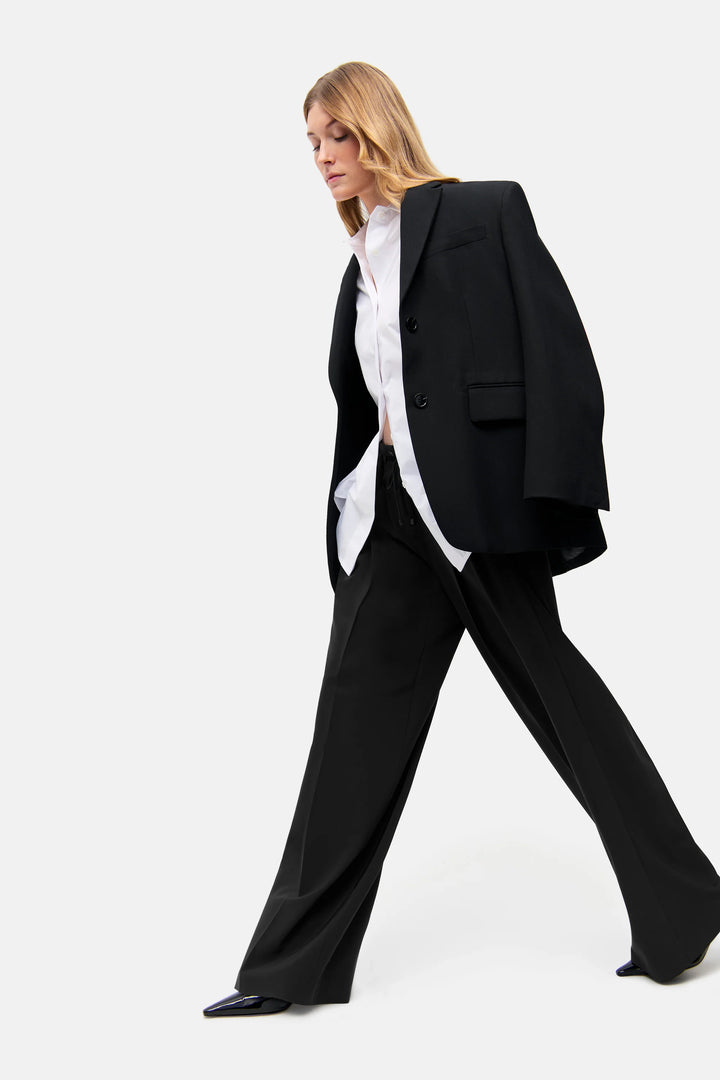 ADDISON WIDE LEG DRAWSTRING PANT (BLACK) - CAMBIO