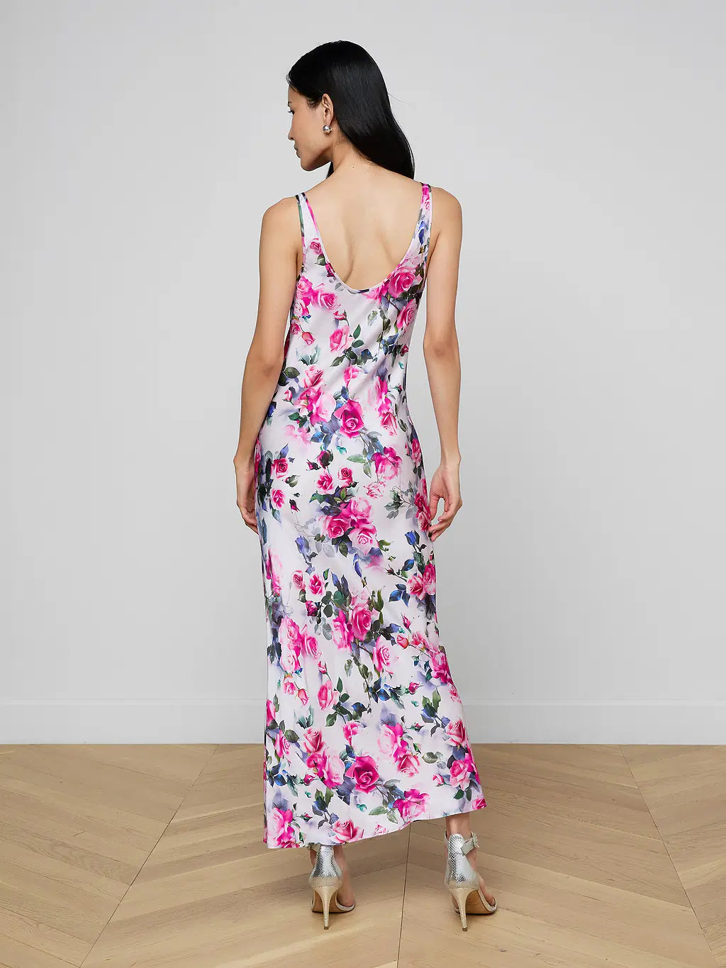 AKIYA TANK DRESS (PINK MULTI WATER ROSE) - L'AGENCE