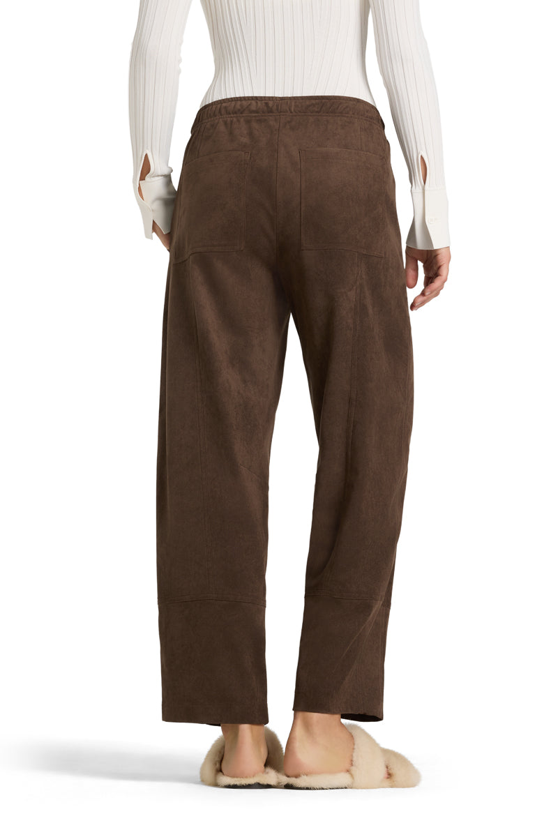 OPHELIA FAUX SUEDE PANT (CHOCOLATE HAZEL) - CAMBIO