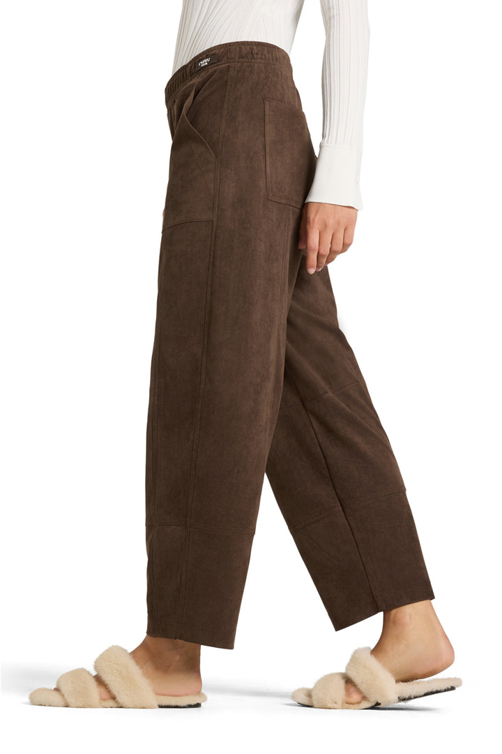 OPHELIA FAUX SUEDE PANT (CHOCOLATE HAZEL) - CAMBIO