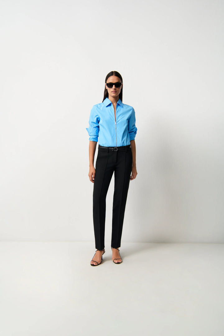 SARAH DOUBLE WOOL SUBSTITUE SLIM LEG (BLACK) - CAMBIO