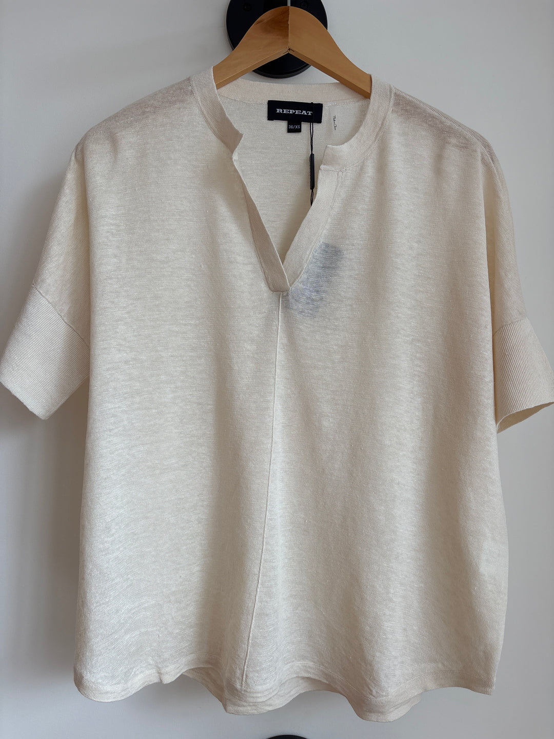 LINEN KNITTED PULLOVER (IVORY) - REPEAT